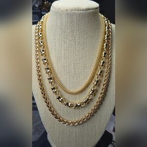 Gold Multi-Chain Women's Necklace - Elegant Layered Statement
